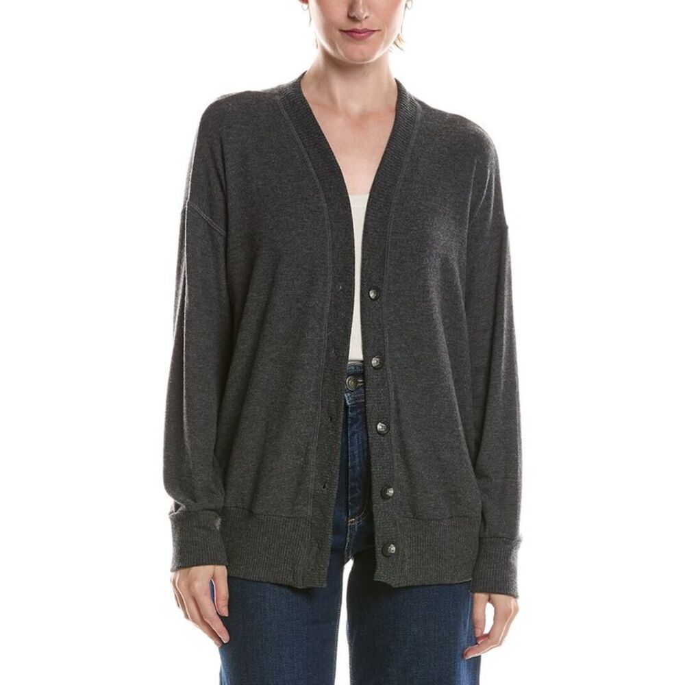 Michael Stars Womens Sylvia Oversized Cardigan, Grey
